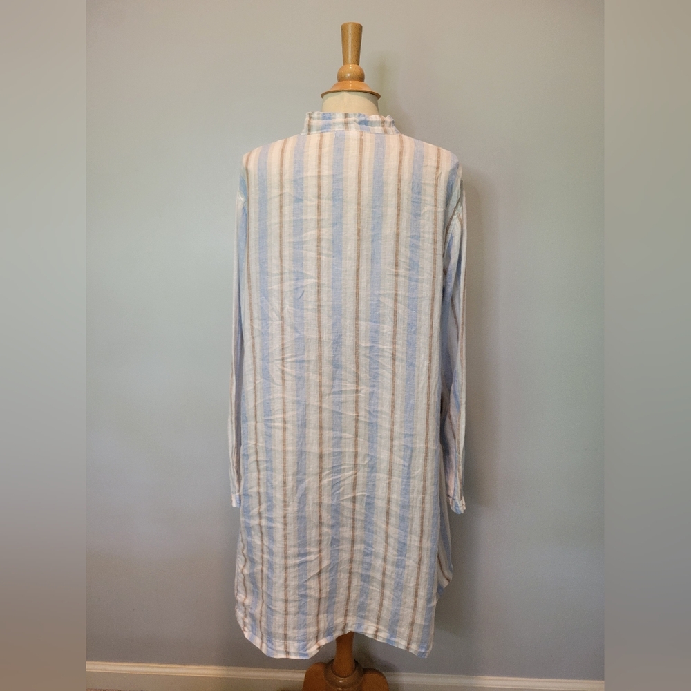 CP Shades Jasmin Cotton Striped Tunic Shirt Dress SZ L - Picture 5 of 10